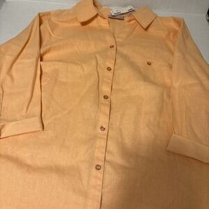 Avenue‎ Shirt Women's 18/20 Red Button Up 3/4 Sleeve